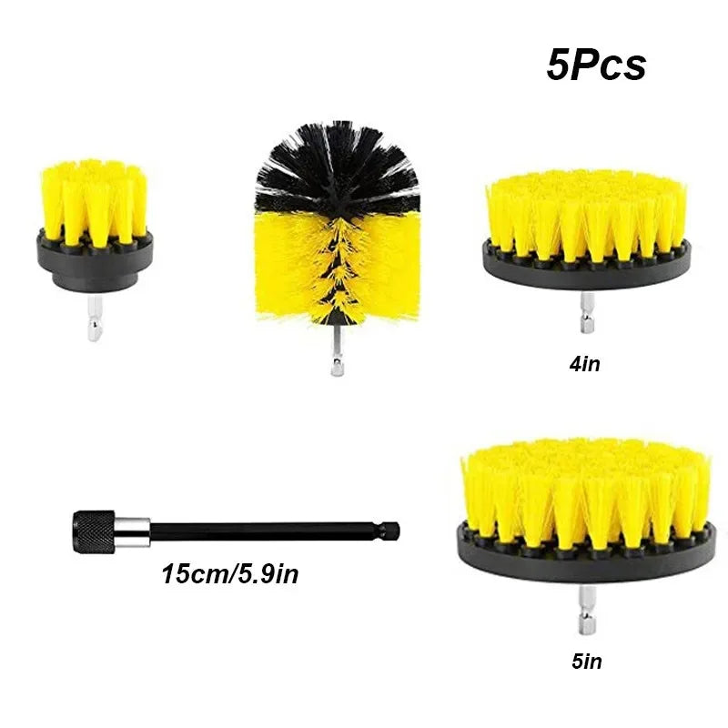 Electric Drill Brush Cleaning Kit – Multi-Purpose Scrubber Set for Car, Kitchen & Bathroom