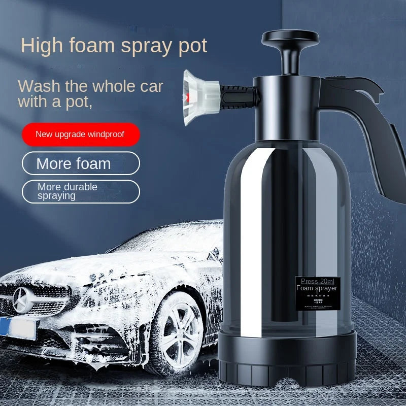 2L Hand Pump Foam Sprayer – Multi-Nozzle Snow Foam Car Wash & Cleaning Bottle