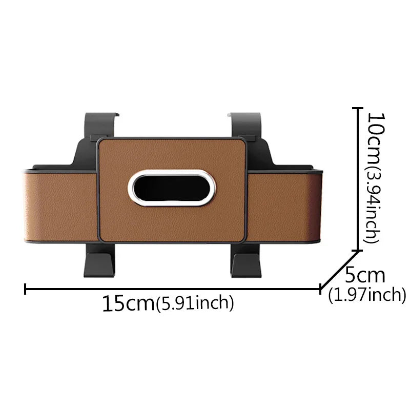 Car Backseat Storage Organizer – Tidy Hanging Box for Tissue, Phone & Drinks