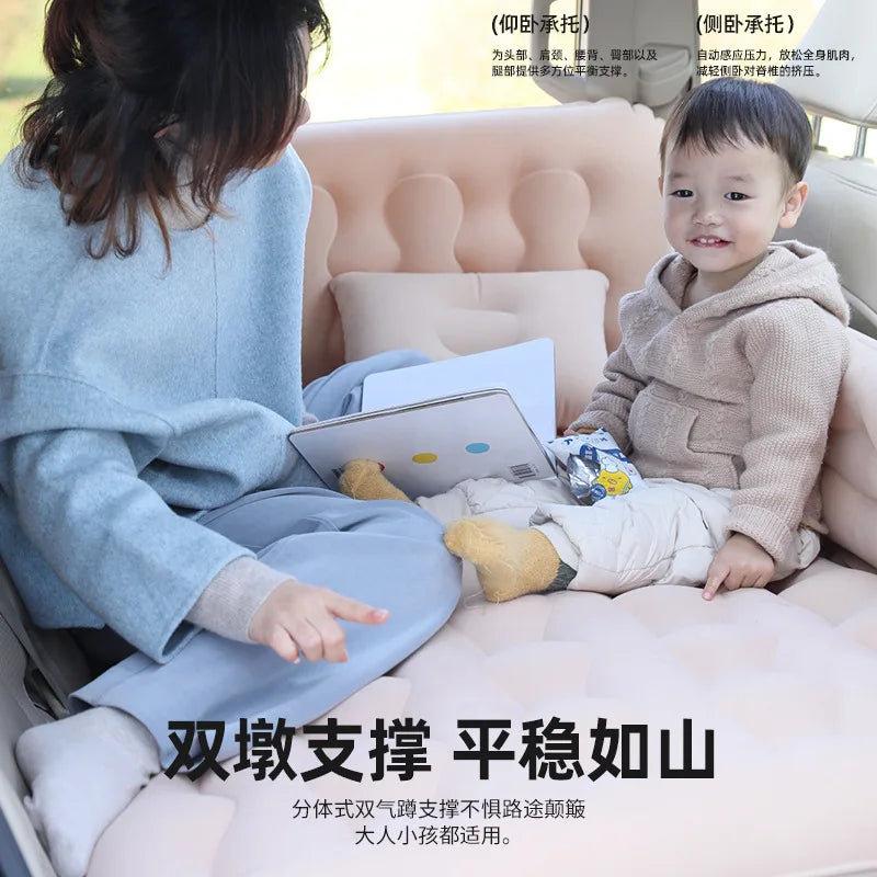 Car Travel Inflatable Air Mattress – 135x80cm Rear Seat & Trunk Universal Bed