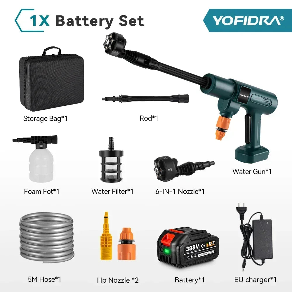 3000W Brushless Electric Pressure Washer – 6-in-1 Car & Garden Spray Gun