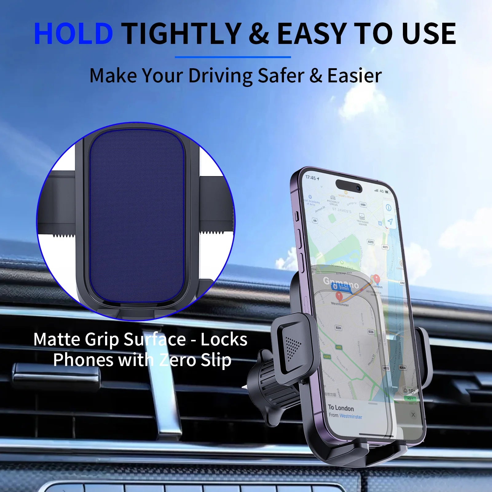 360° Car Phone Holder – Strong Suction Stand for iPhone 16 & All Smartphones
