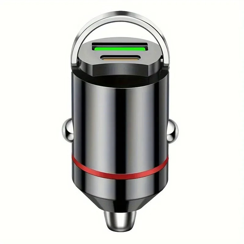 100W Mini Car Charger – PD Type-C Fast Charging for iPhone, Samsung