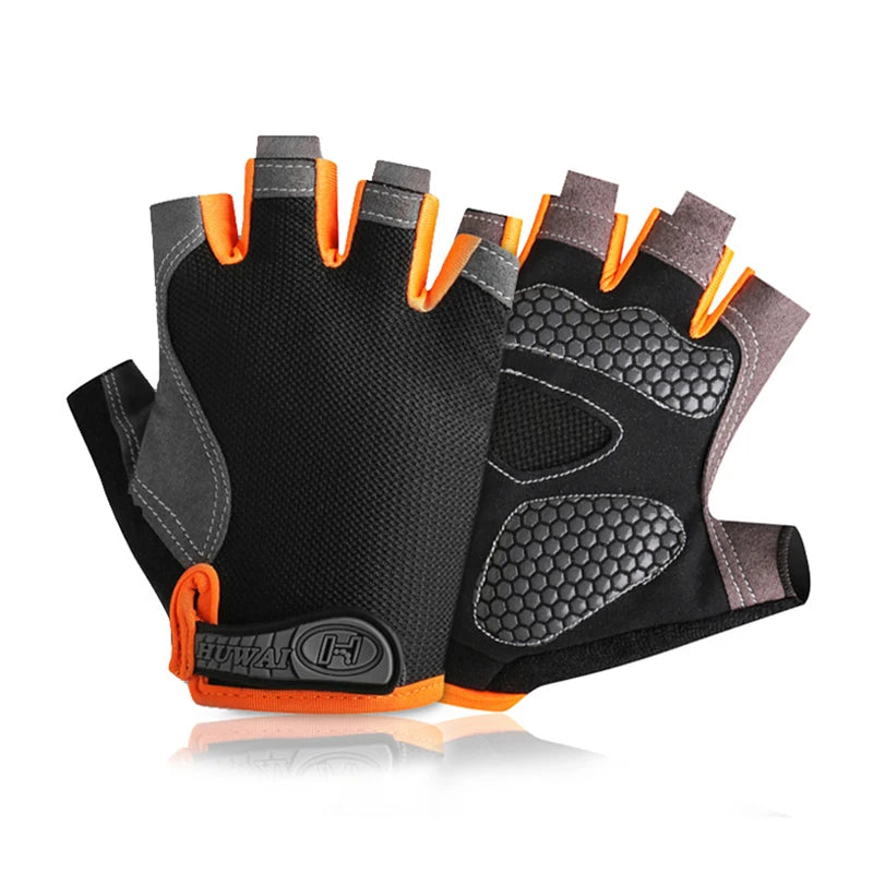 Unisex Half-Finger Cycling & Gym Gloves – Breathable Anti-Slip Sport Gloves