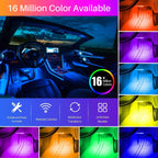 Full-Color RGB Car Interior Lighting – 18-in-1 Dual Zone Neon Acrylic Strip