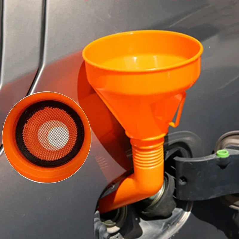 Motorcycle & Car Fuel Funnel – Filtered Long-Spout Oil and Gas Filling Tool