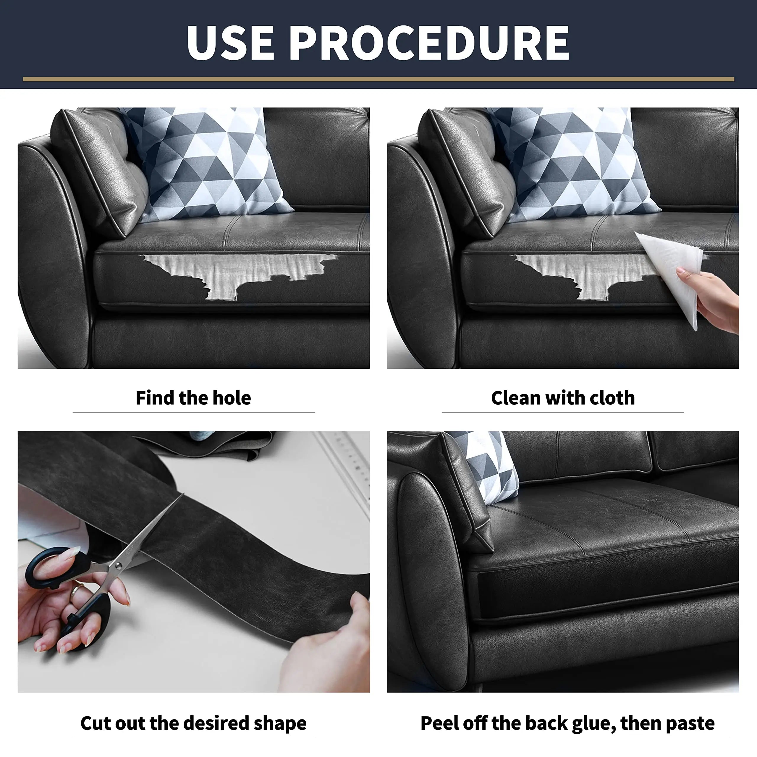 Self-Adhesive Leather Repair Patch Tape – DIY Fix for Sofa, Car Seat, Chair, and Bags