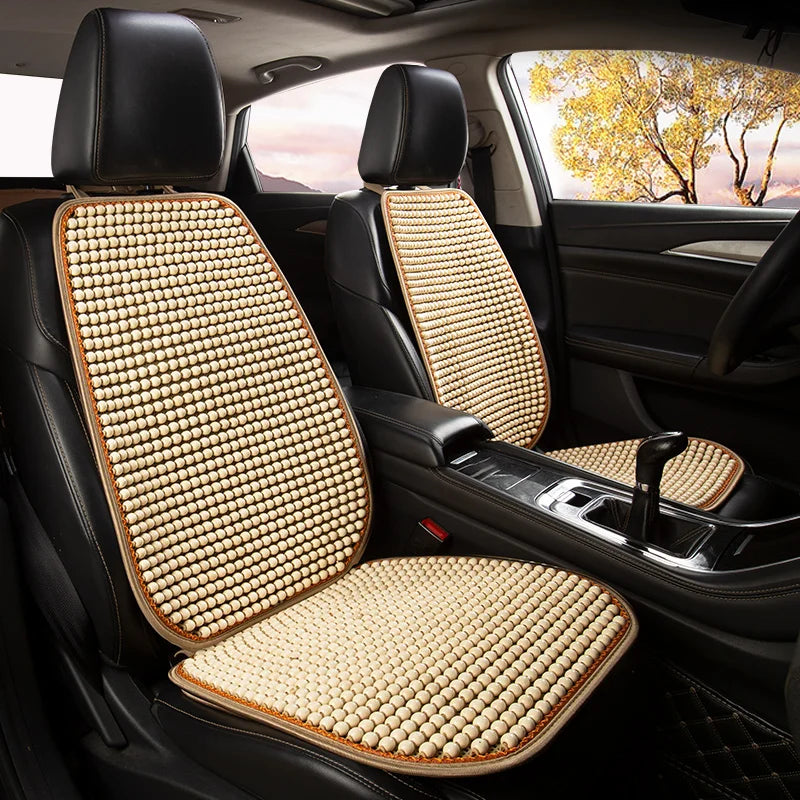 Wood Bead Car Seat Cushion – Summer Cooling & Breathable, All-Season Comfort