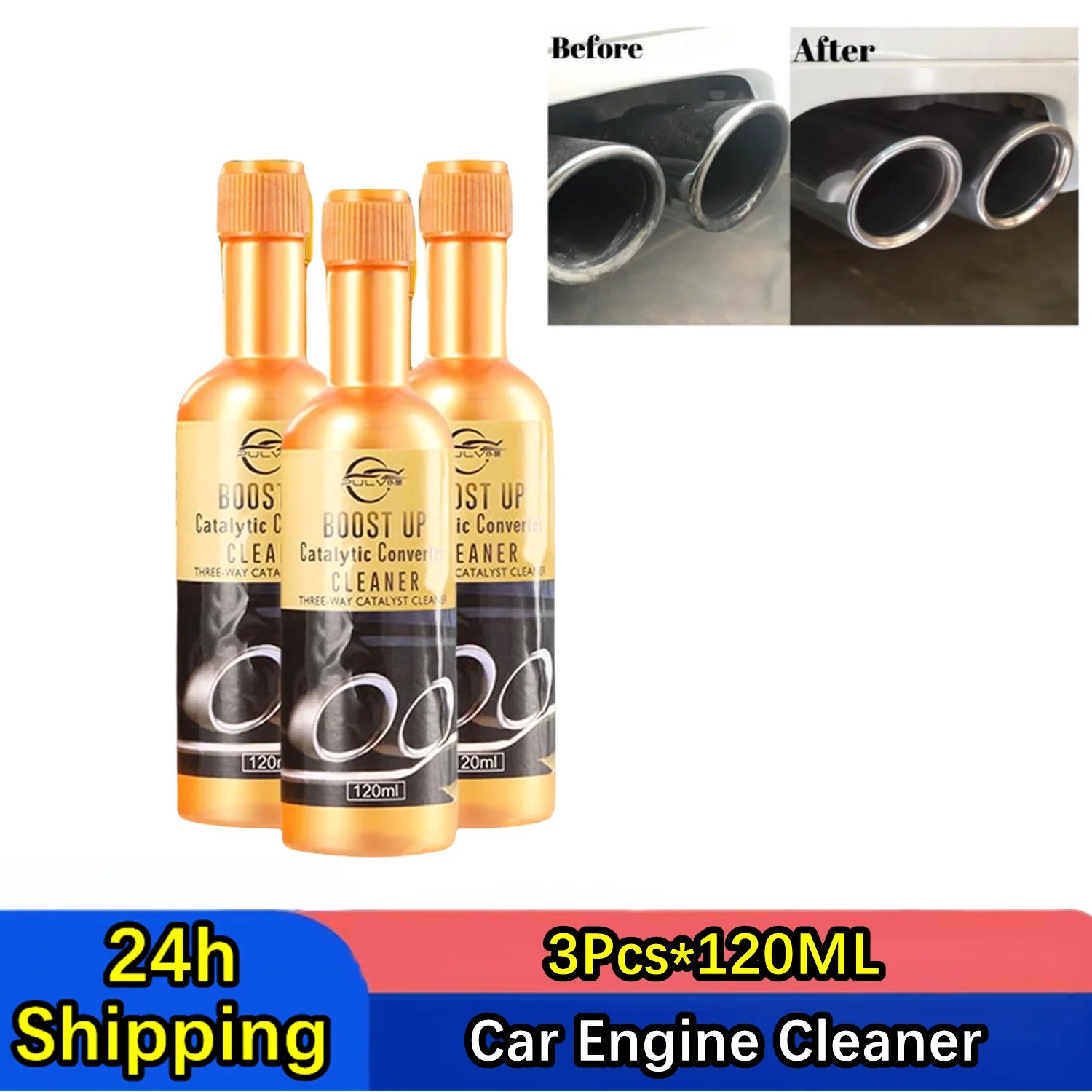 3pcs Car Engine & Catalytic Converter Cleaner – 120ML High-Performance Formula