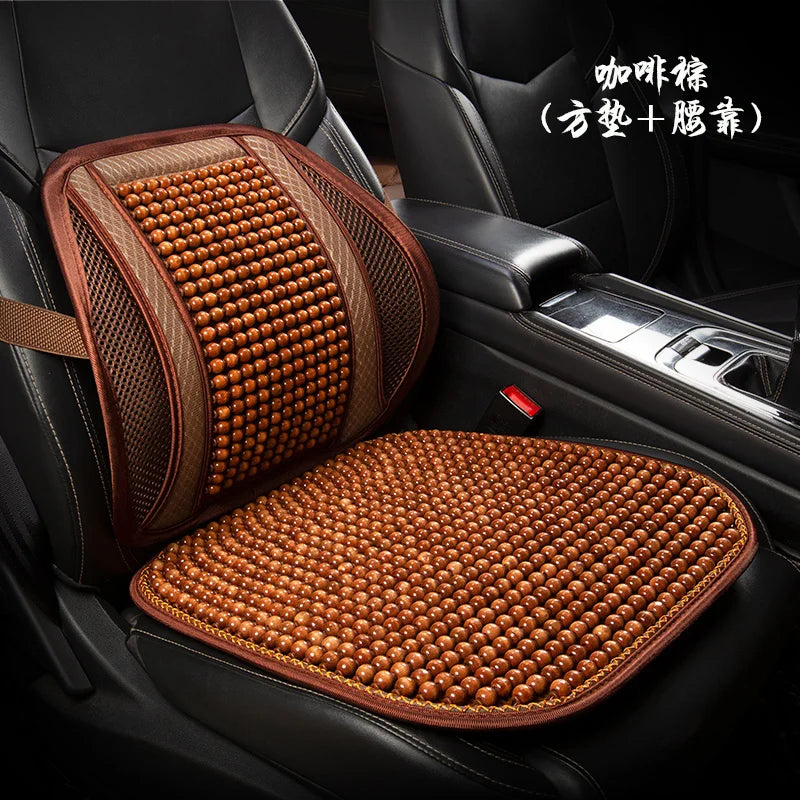 Wood Bead Car Seat Cushion – Summer Cooling & Breathable, All-Season Comfort