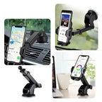 2025 Car Phone Holder – Suction Cup & Air Vent Mount for iPhone, Samsung