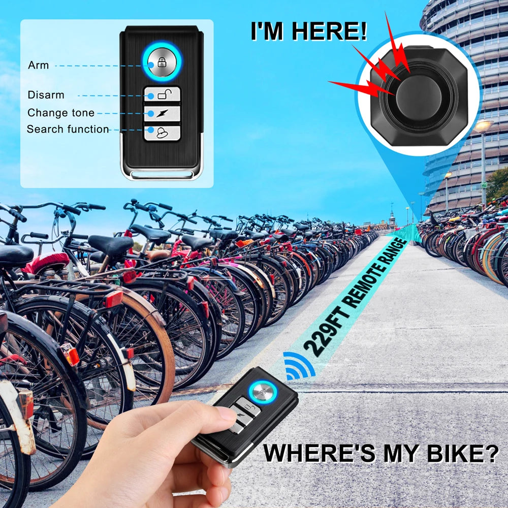 Wireless Bike Vibration Alarm – Anti-Theft Security System