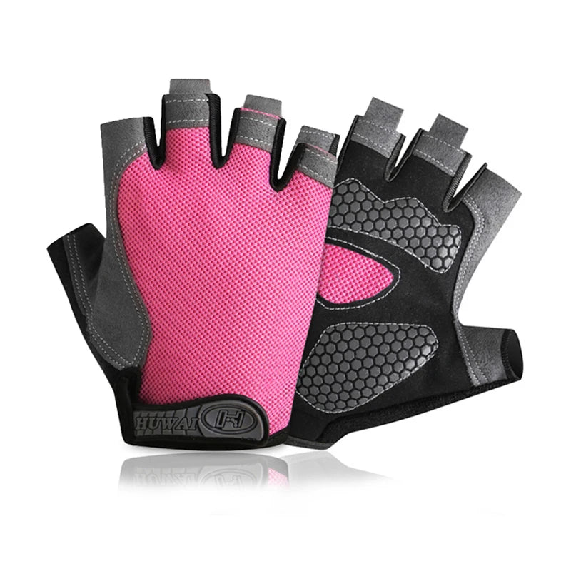 Unisex Half-Finger Cycling & Gym Gloves – Breathable Anti-Slip Sport Gloves