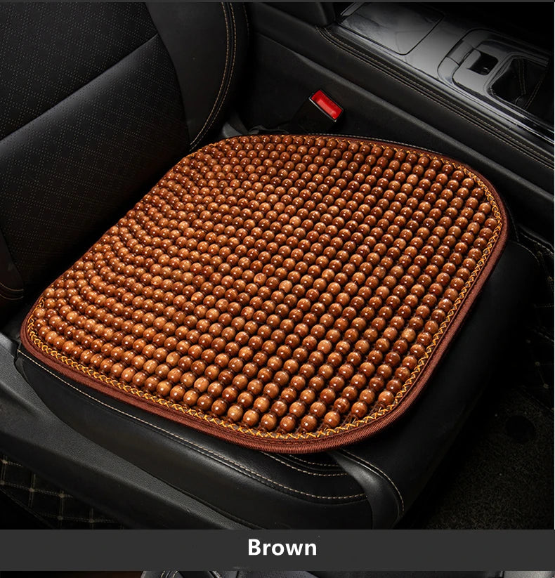 Wood Bead Car Seat Cushion – Summer Cooling & Breathable, All-Season Comfort