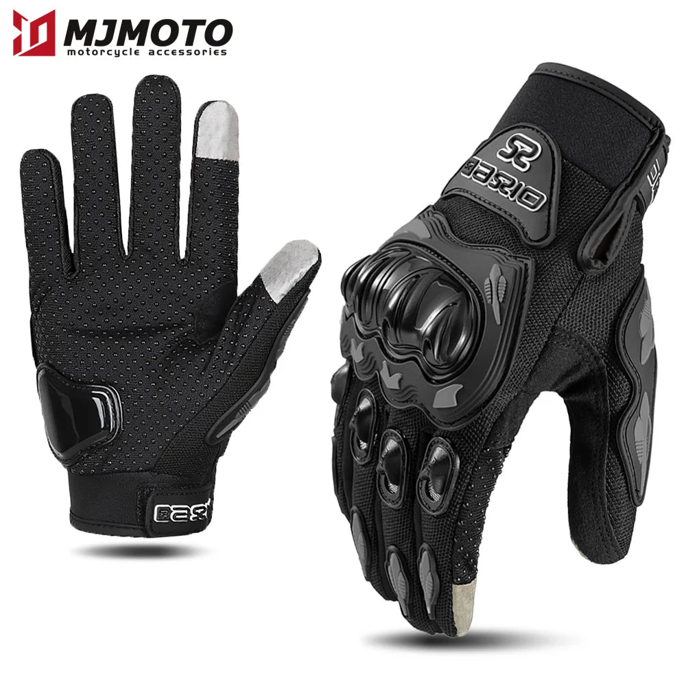 Unisex Touchscreen Moto Gloves – Pink & Black Lightweight Motorbike Gloves