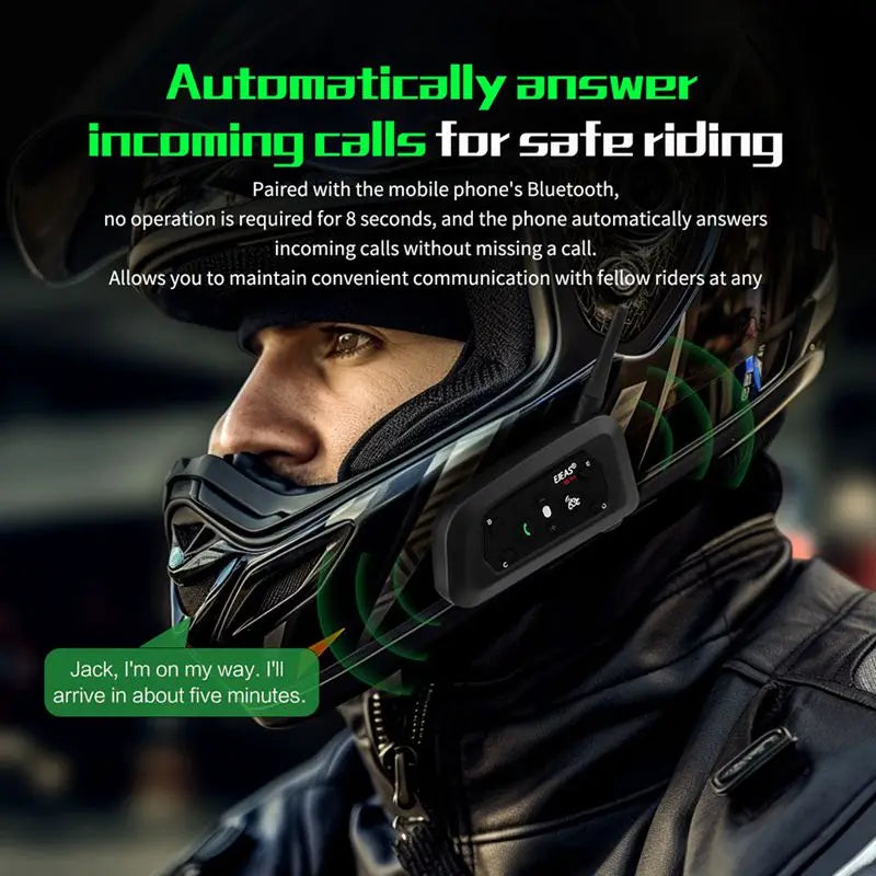 EJEAS V6 Pro Moto Intercom – Wireless Helmet Walkie Talkie Headset