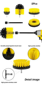 Electric Drill Brush Cleaning Kit – Multi-Purpose Scrubber Set for Car, Kitchen & Bathroom