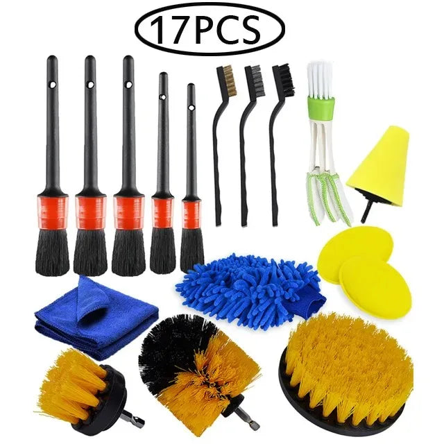 Electric Drill Brush Cleaning Kit – Multi-Purpose Scrubber Set for Car, Kitchen & Bathroom