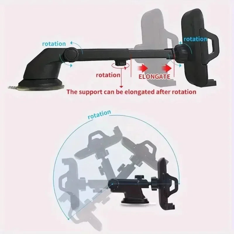2025 Car Phone Holder – Suction Cup & Air Vent Mount for iPhone, Samsung