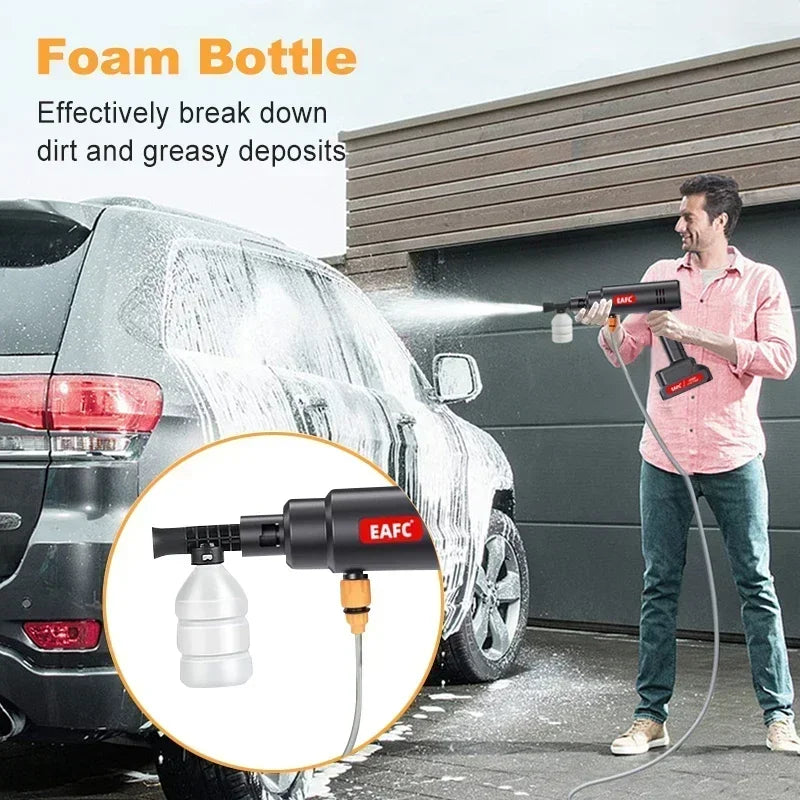 EAFC 60Bar Cordless Electric Car Wash Gun – High-Pressure Foam Spray Cleaner