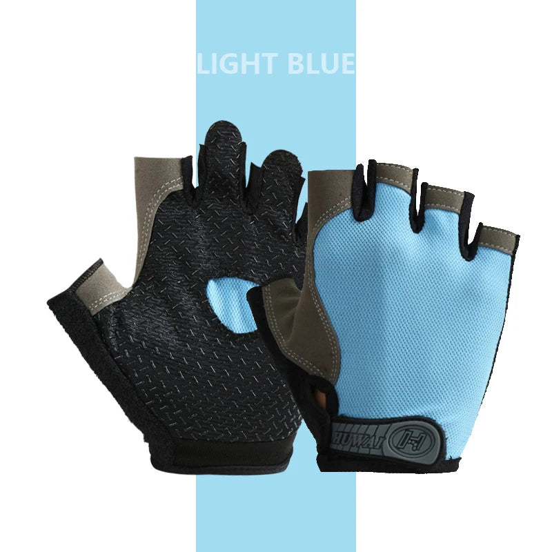 Unisex Half-Finger Cycling & Gym Gloves – Breathable Anti-Slip Sport Gloves