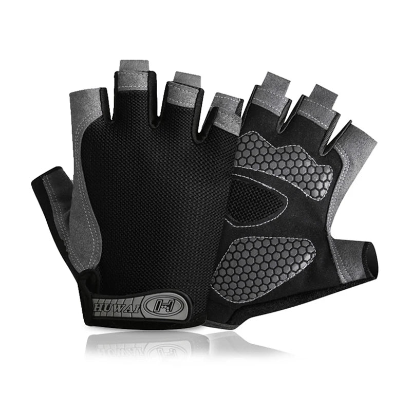 Unisex Half-Finger Cycling & Gym Gloves – Breathable Anti-Slip Sport Gloves