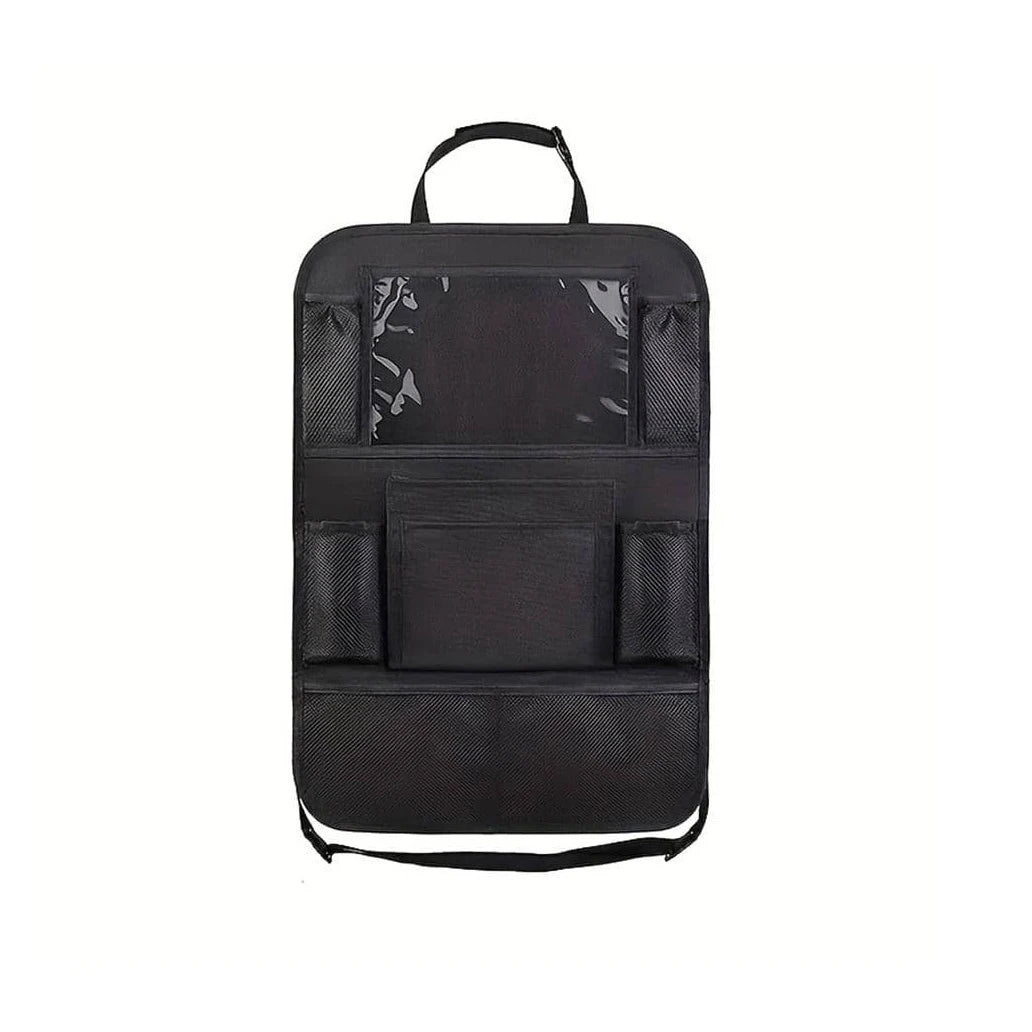 Large Multi-Grid Car Seat Back Organizer – Black Hanging Storage Bag