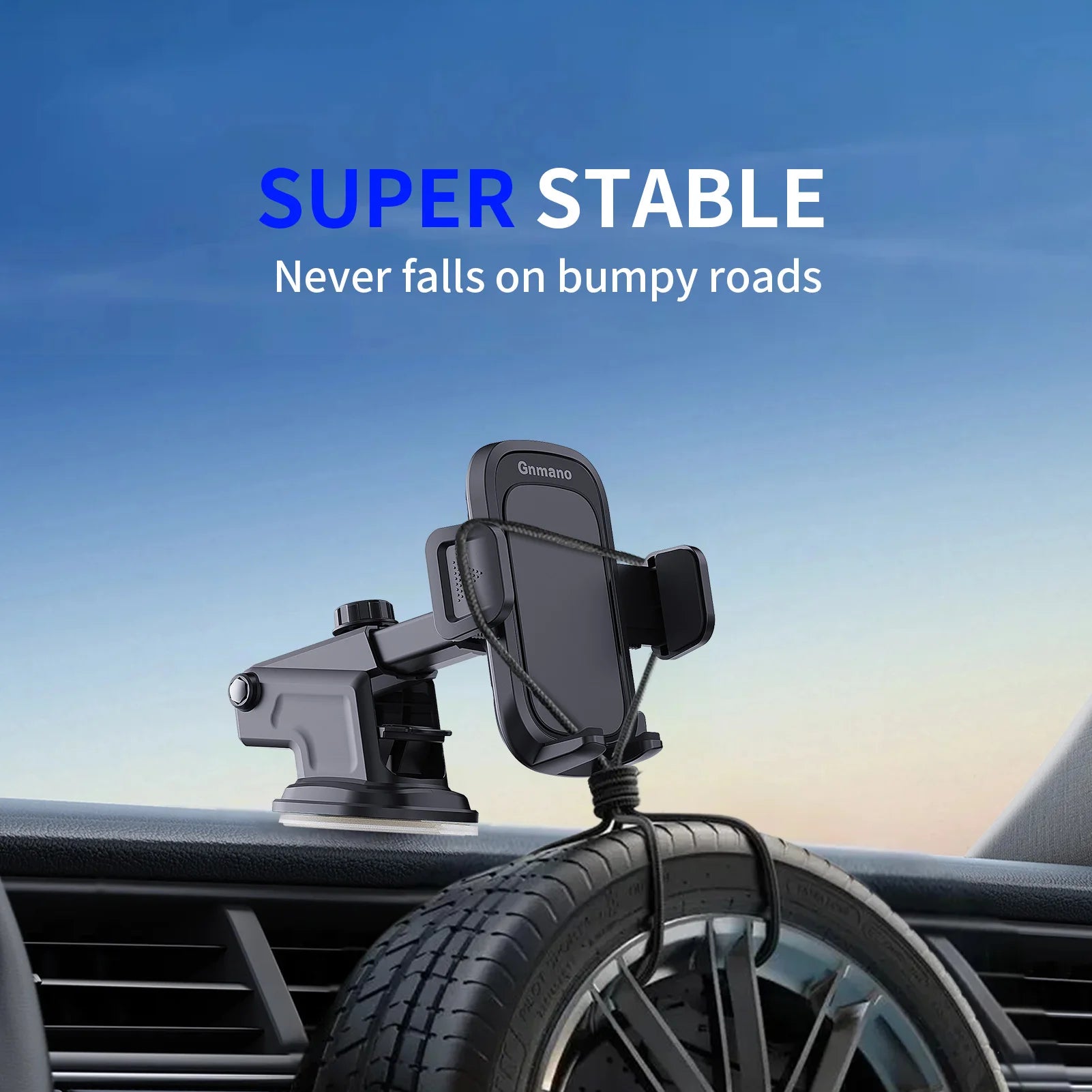 360° Car Phone Holder – Strong Suction Stand for iPhone 16 & All Smartphones