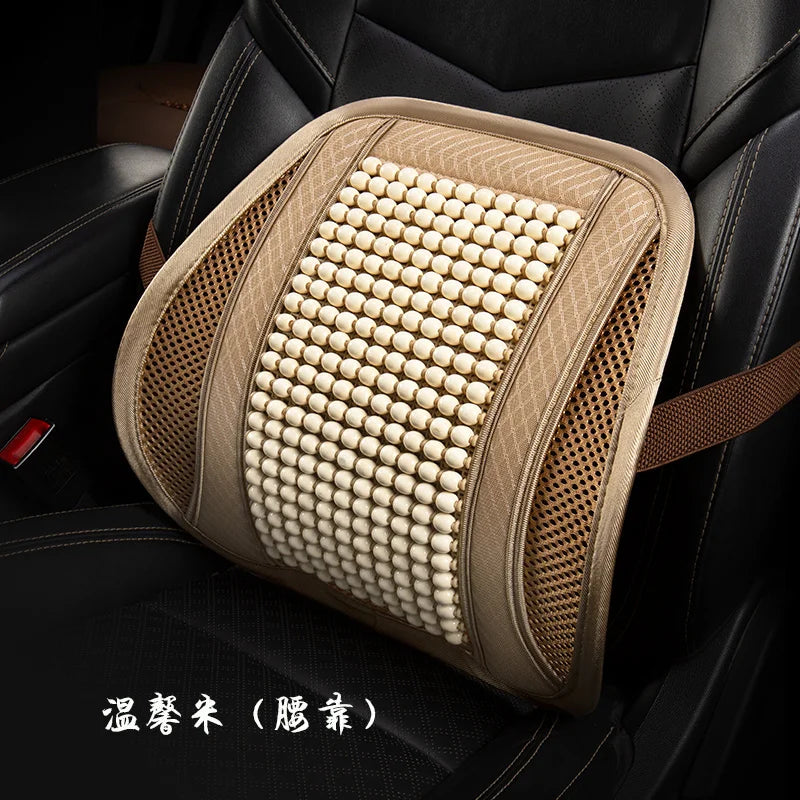 Wood Bead Car Seat Cushion – Summer Cooling & Breathable, All-Season Comfort
