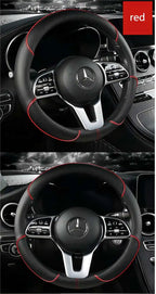 Universal Leather Steering Wheel Cover – Anti-Slip & All-Season Fit