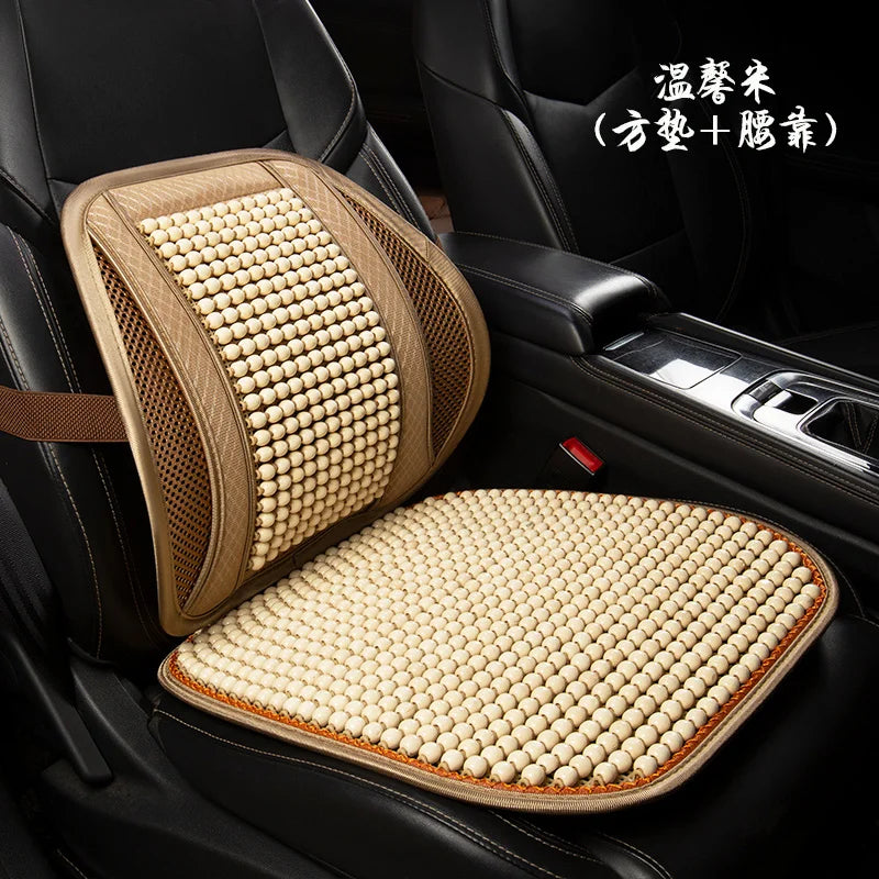 Wood Bead Car Seat Cushion – Summer Cooling & Breathable, All-Season Comfort