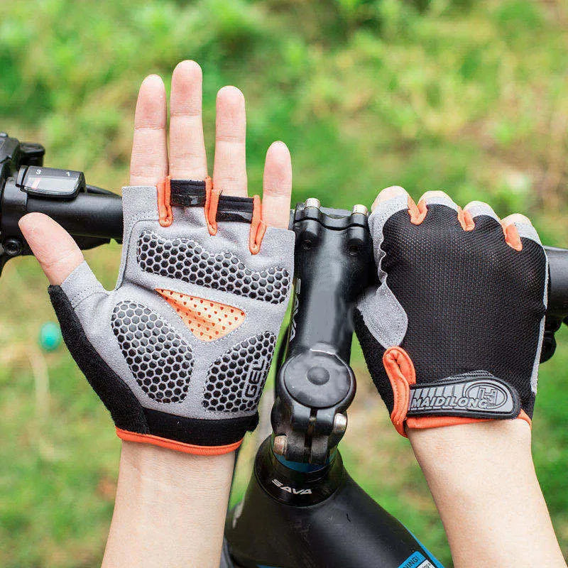 Unisex Half-Finger Cycling & Gym Gloves – Breathable Anti-Slip Sport Gloves