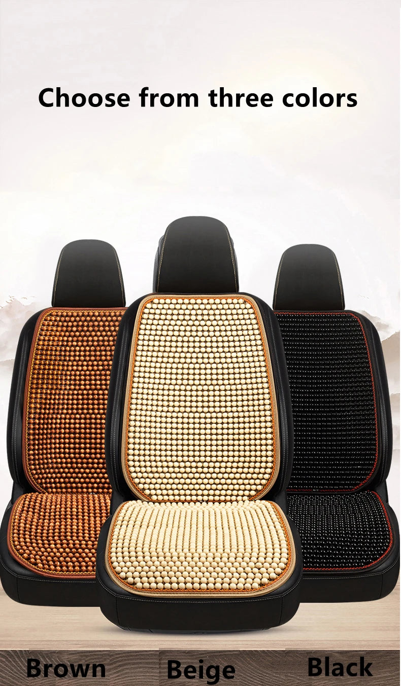 Wood Bead Car Seat Cushion – Summer Cooling & Breathable, All-Season Comfort