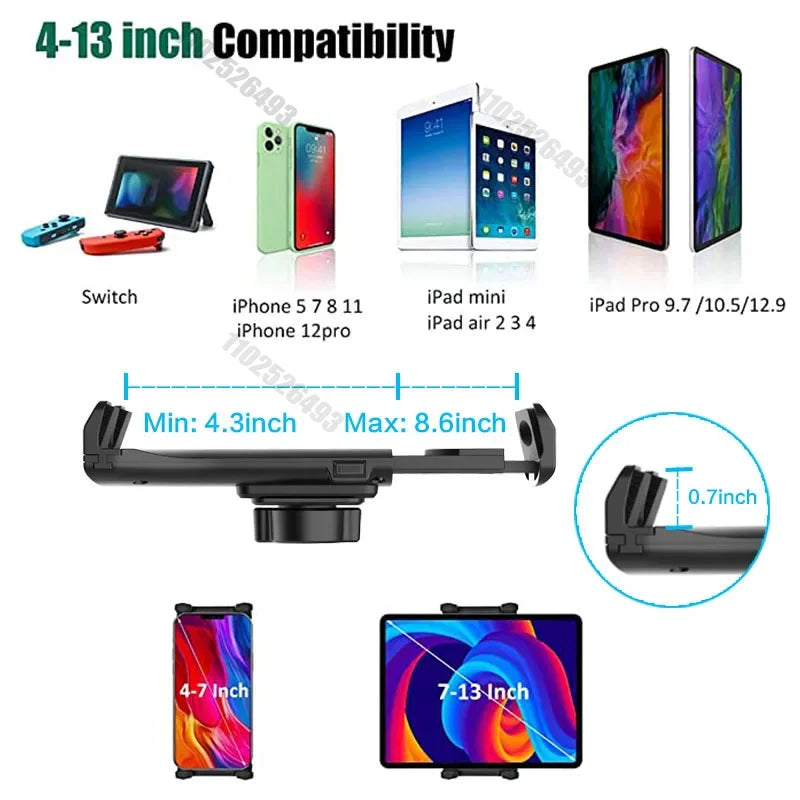 360° Adjustable Tablet & Smartphone Car Mount – Cup Holder Triangular Base