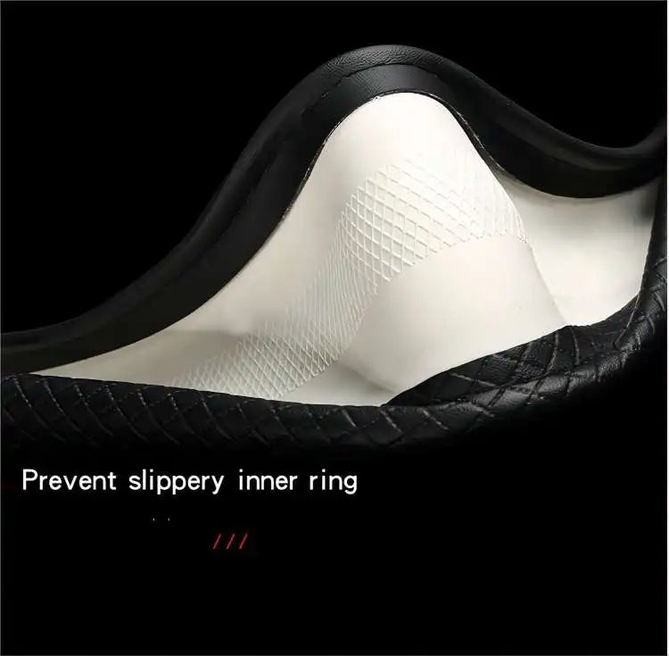 Universal Leather Steering Wheel Cover – Anti-Slip & All-Season Fit