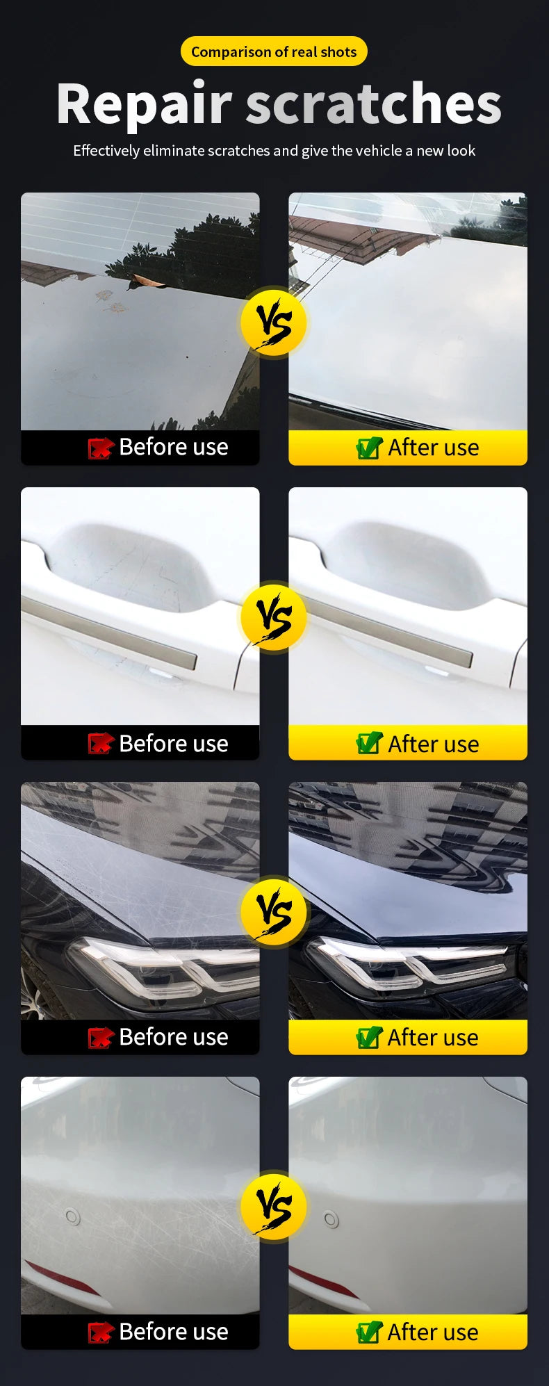 Pulv Car Scratch Wax – Deep Paint Repair for White Cars