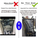 Car Storage Net Bag – Elastic Organizer & Pet Barrier Between Seats
