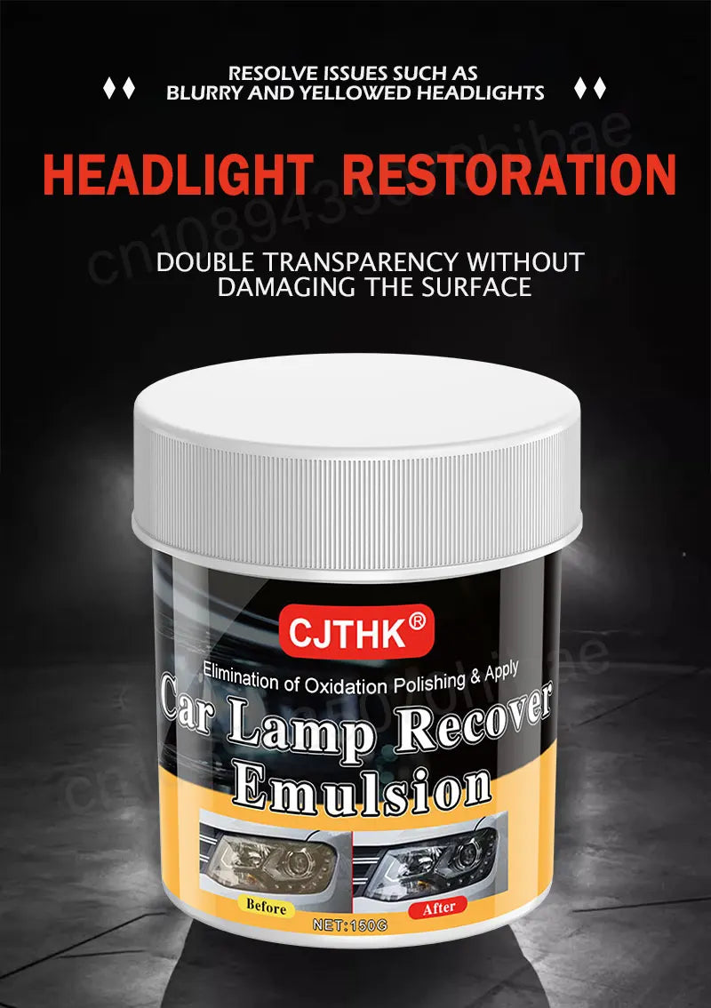 Car Headlight Restoration Kit – Scratch Remover & Polishing Paste