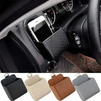 Universal Car Air Vent Hanging Organizer – Leather Storage & Phone Holder