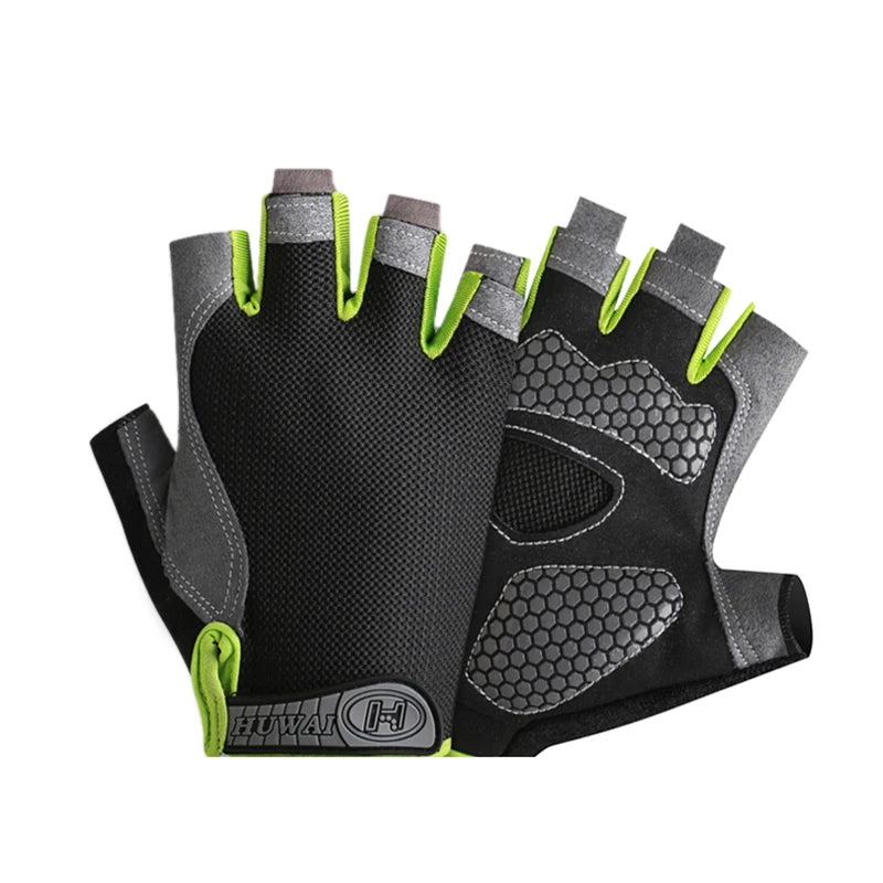Unisex Half-Finger Cycling & Gym Gloves – Breathable Anti-Slip Sport Gloves