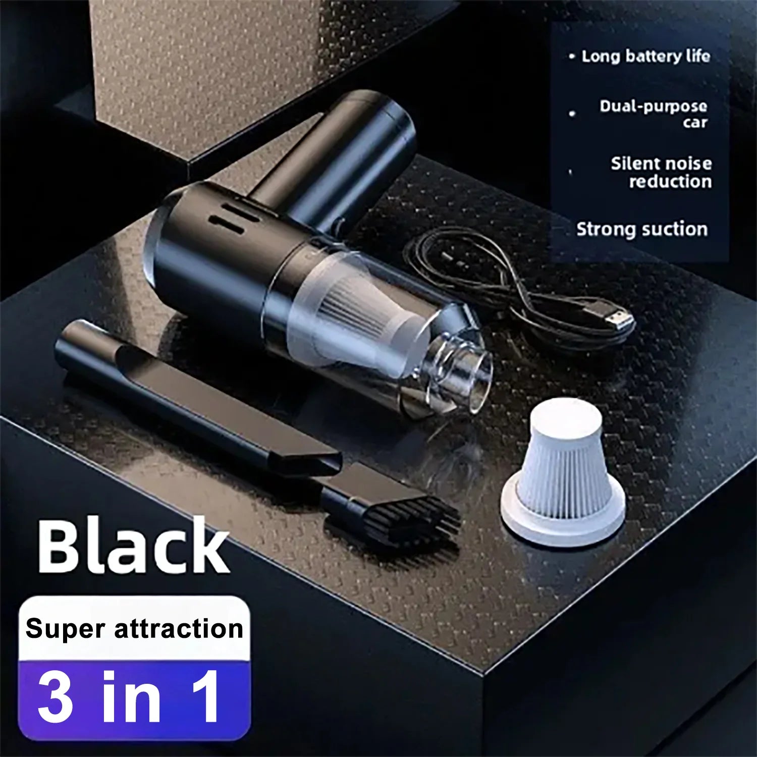 High-Power Cordless Car Vacuum – Cleaner for Office & Home
