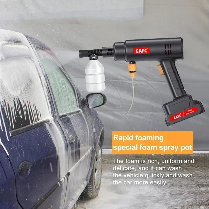 EAFC 60Bar Cordless Electric Car Wash Gun – High-Pressure Foam Spray Cleaner