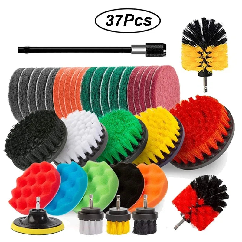 Electric Drill Brush Cleaning Kit – Multi-Purpose Scrubber Set for Car, Kitchen & Bathroom