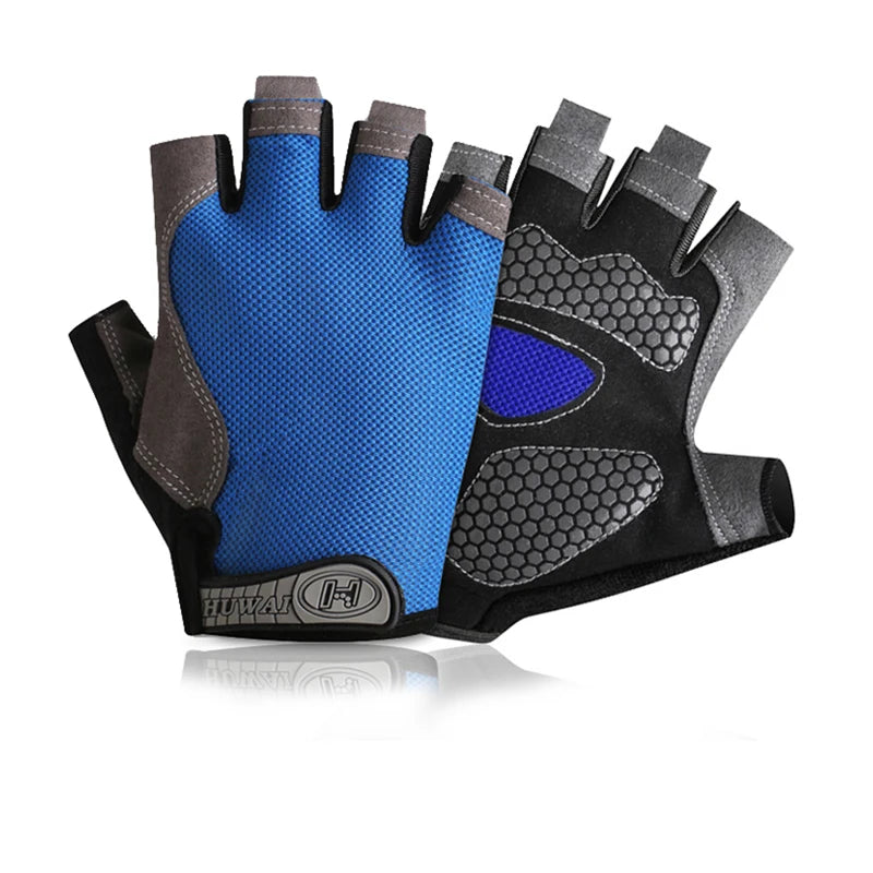 Unisex Half-Finger Cycling & Gym Gloves – Breathable Anti-Slip Sport Gloves