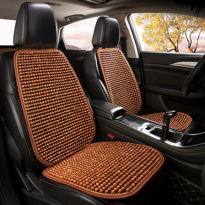 Wood Bead Car Seat Cushion – Summer Cooling & Breathable, All-Season Comfort