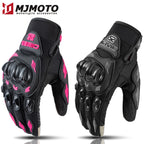 Unisex Touchscreen Moto Gloves – Pink & Black Lightweight Motorbike Gloves