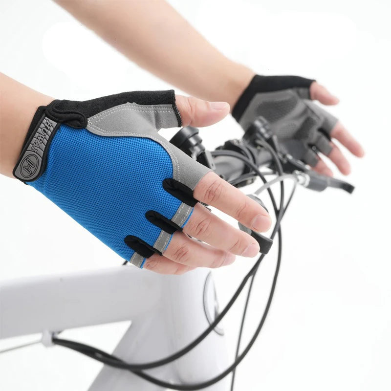 Unisex Half-Finger Cycling & Gym Gloves – Breathable Anti-Slip Sport Gloves