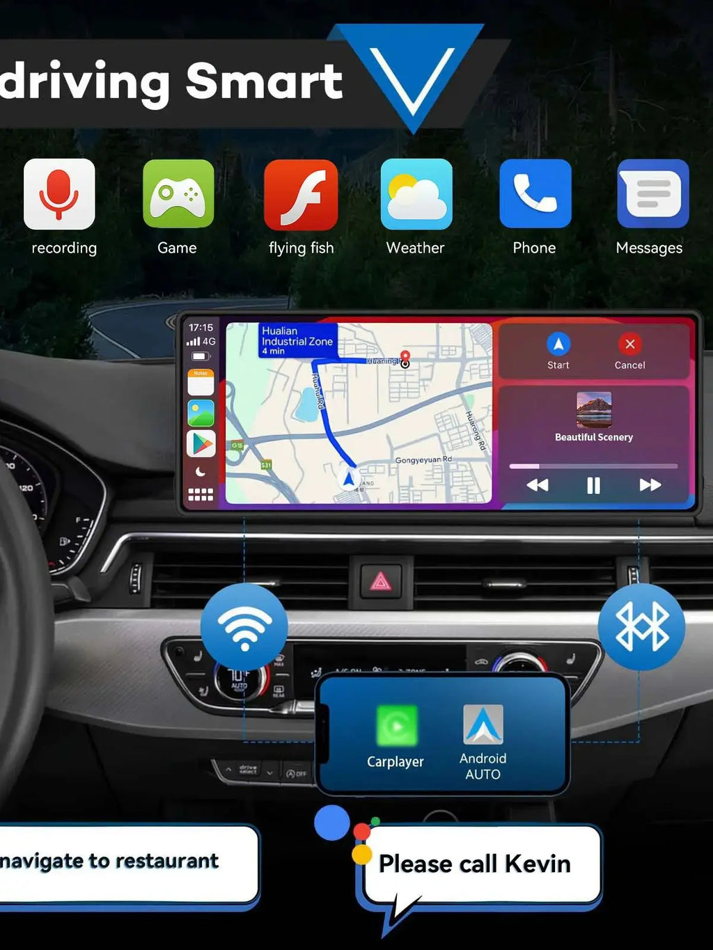 10.26” Car Radio & Video Player – WIFI Screen for Apple & Android Devices