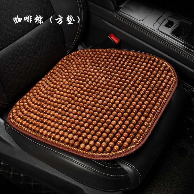 Wood Bead Car Seat Cushion – Summer Cooling & Breathable, All-Season Comfort