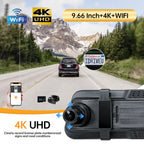 9.66” 4K Mirror Dash Cam – Dual Front & Rear View Smart Backup Camera